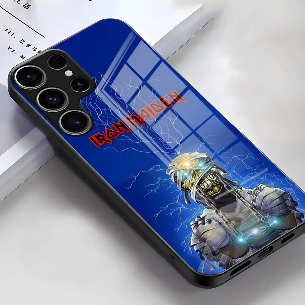 Iron Maiden-Themed Glass Phone Case for Samsung - Durable Protective Cover