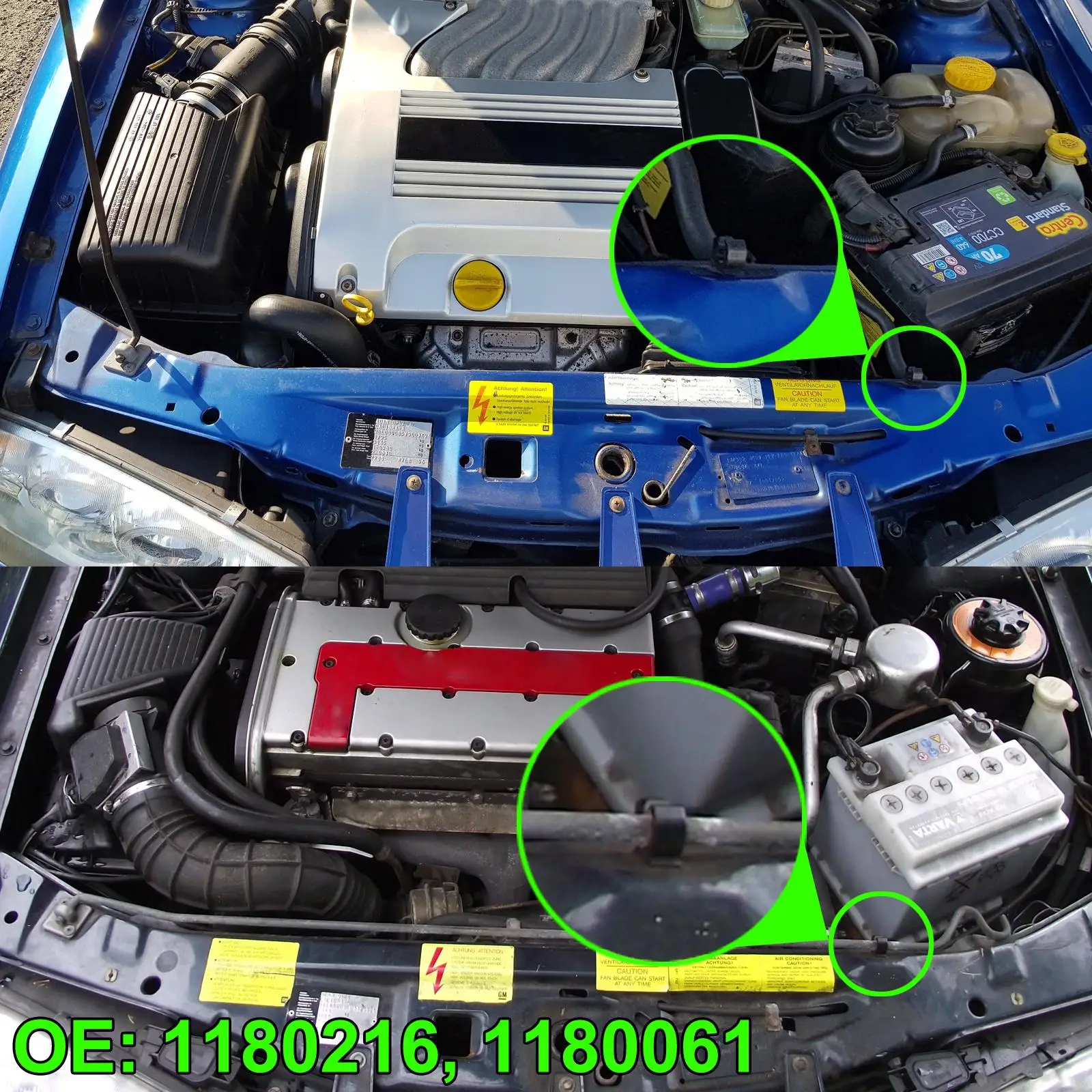 5pcs 보닛 로드 후드 지원 소품 스테이 클립 홀더 클램프 1180216 Vauxhall Opel Astra G Zafira A Omega B 콤보 C 패스너
