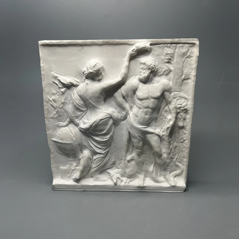 

Nordic Retro Roman Hercules Sculpture Statue, Flat Relief Art, Desktop Decoration, Expanded Fragrance Stone