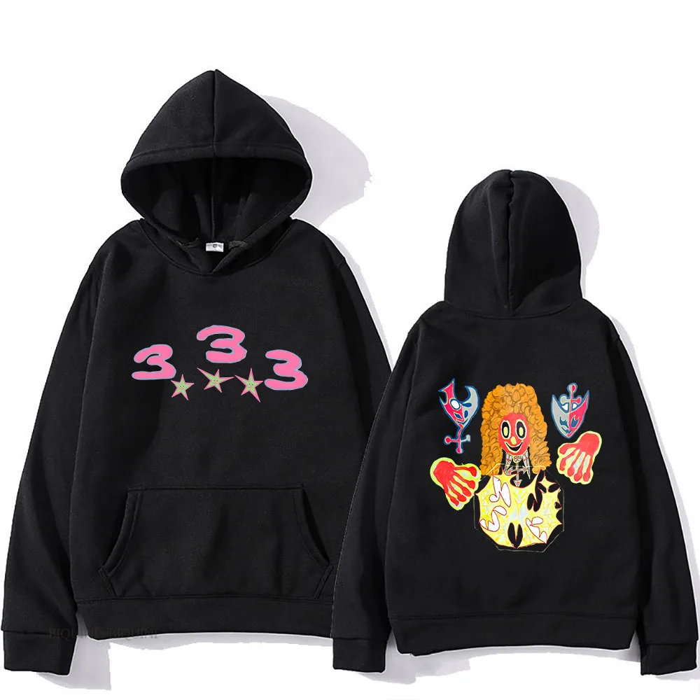 

Rapper Bladee 333 Hoodies Men's Casual LongSleeve Sweatshirt Music Album Graphic Print Pullovers Hip Hop Kpop Streetwear Hoodie