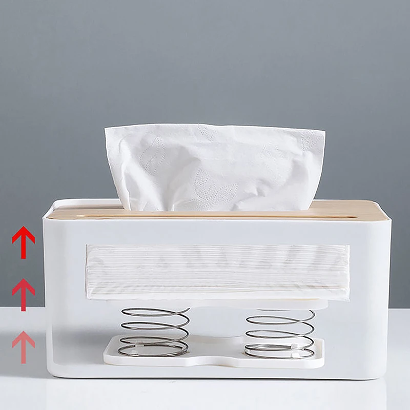 Tissue Dispenser Tissue Box Spring Holder Automatic Lift Loaded Bracket Car Kitchen Organizer