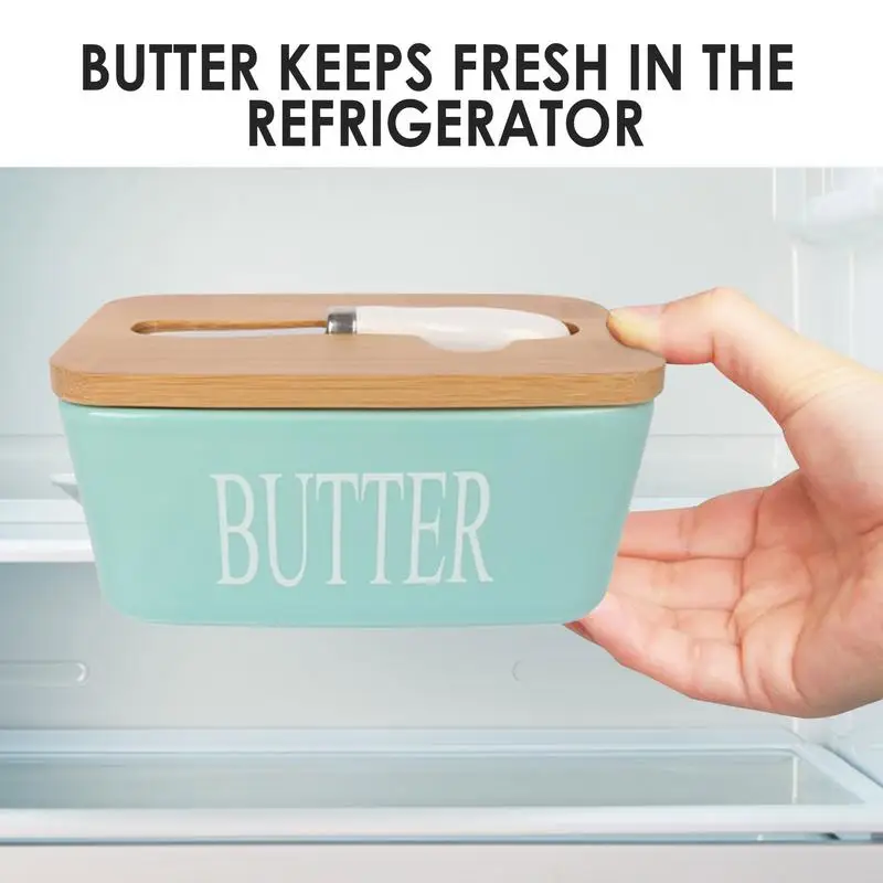 Butter Sealing Box With Lid Ceramic Cheese Trays Kitchen Dish