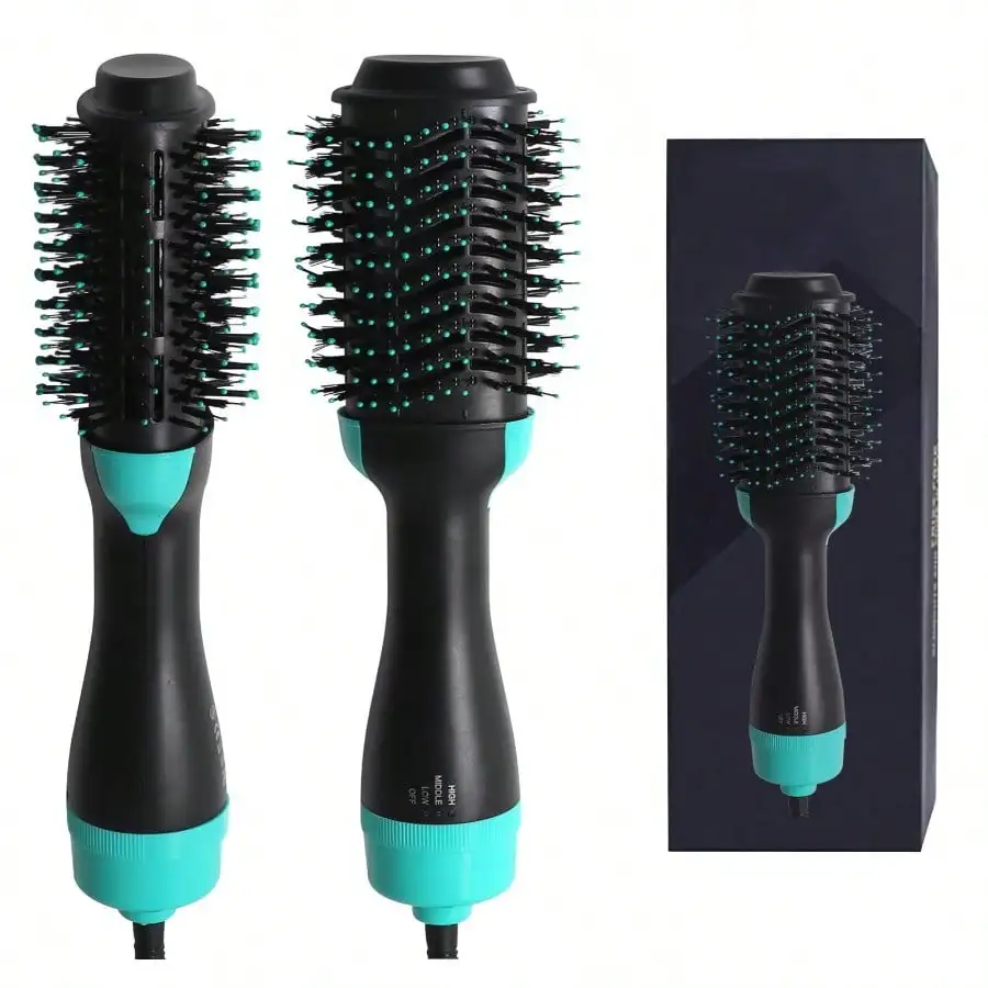 4-In-1 Hot Air Brush Hair Dryer Set | Curling, Straightening, Drying & Styling Tool With Rotating Ceramic Brush | Volumizer Blow Dryer Brush For Women | Ideal Birthday & Christmas Gift For Her | Salon-Style Results At Home