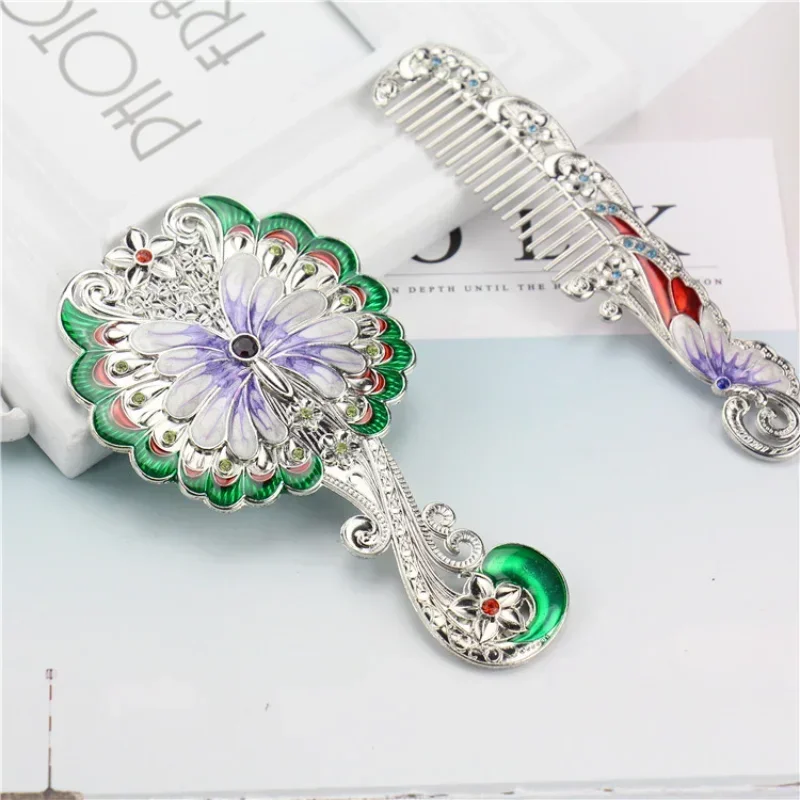 

Европейская винтажная зеркальная Подарочная коробка с ручкой-бабочкой, портативное маленькое зеркало, свадебный подарок, маленькое зеркало для туалетного столика