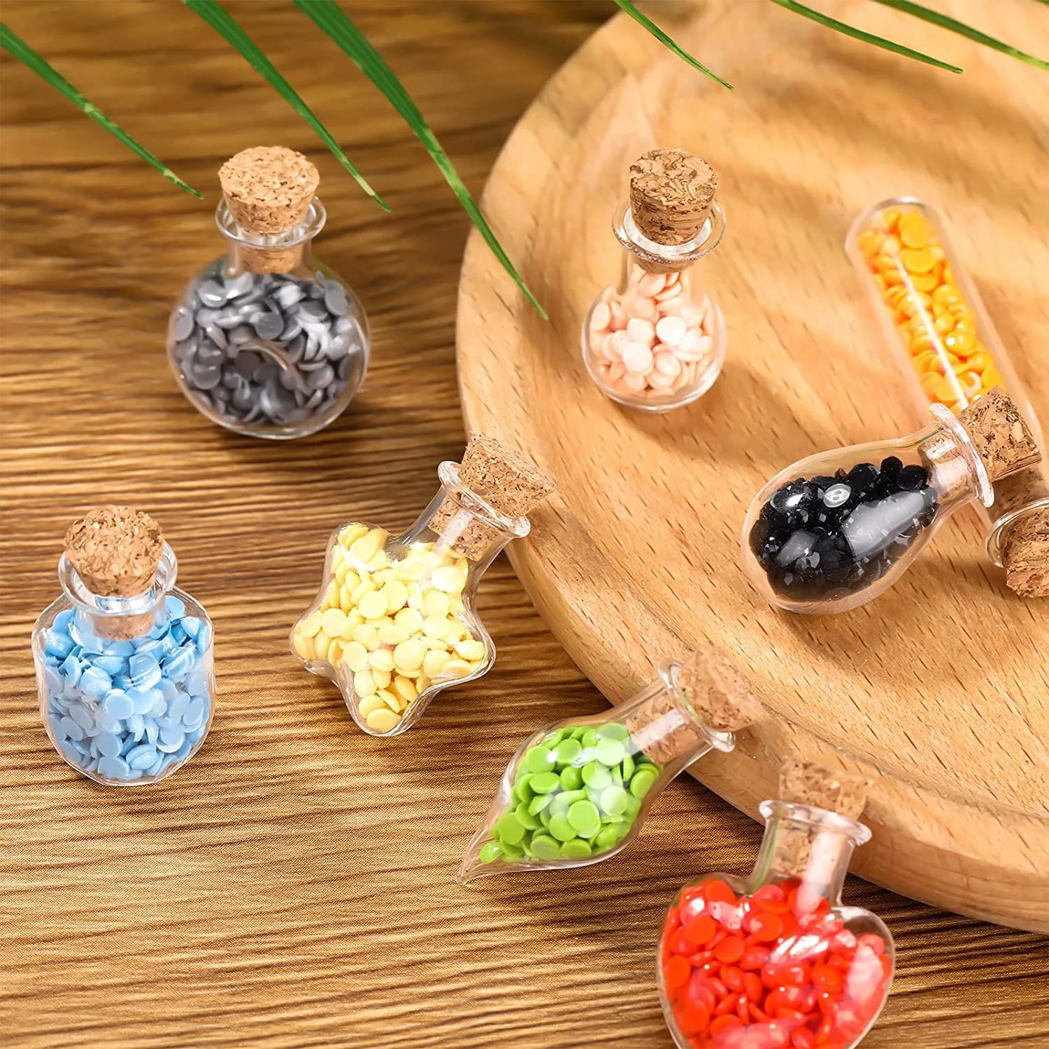 1/2/3/5pcs Mini Cork Bottles Vial Glass Pendants Necklaces Felix Felicis Magic Lucky Wishing Bottle Crystal Women Jewelry Gift 3