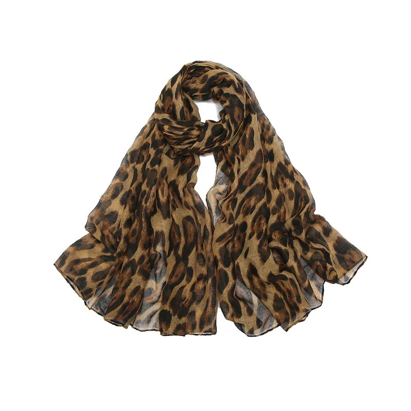 Designer Scarf women winter Y2K Hot Girl Retro Leopard Pattern High End Long Shawl Personalized Atmosphere Thin Print silk scarf 6