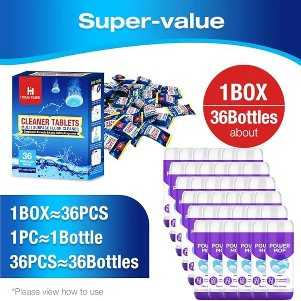 Cleaning Tablets For Swiffer Power Mop,Used For Stain Remove/Dirt Cleaning-especially for Kitchen and Bathroom