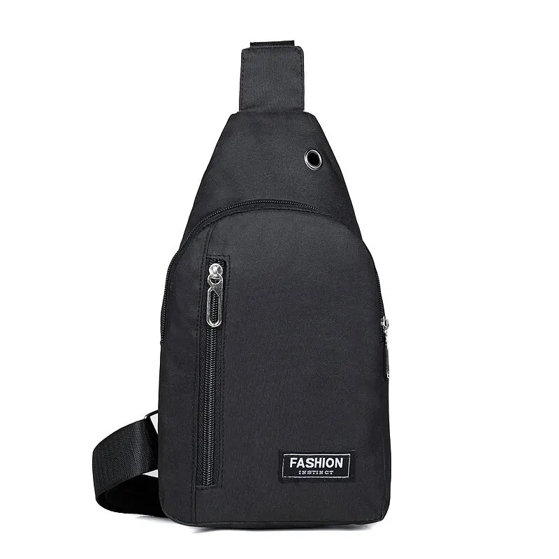 Black Oxford Cloth Single Shoulder Crossbody Bag Casual Sports Men