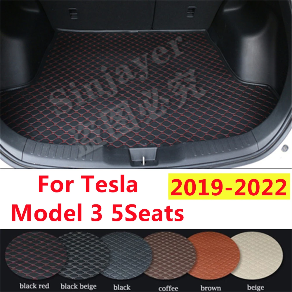 

SJ автомобильный коврик для багажника на заказ подходит для Tesla Model 3 2022 2021 2020 2019 год интерьер авто хвост загрузки лоток грузовой коврик протектор