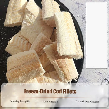 Pezzi di merluzzo liofilizzati snack per cani e gatti snack per animali domestici cibo per cani cibo per gatti pezzi di merluzzo senza pelle cibo per gatti liofilizzato cibo per cani