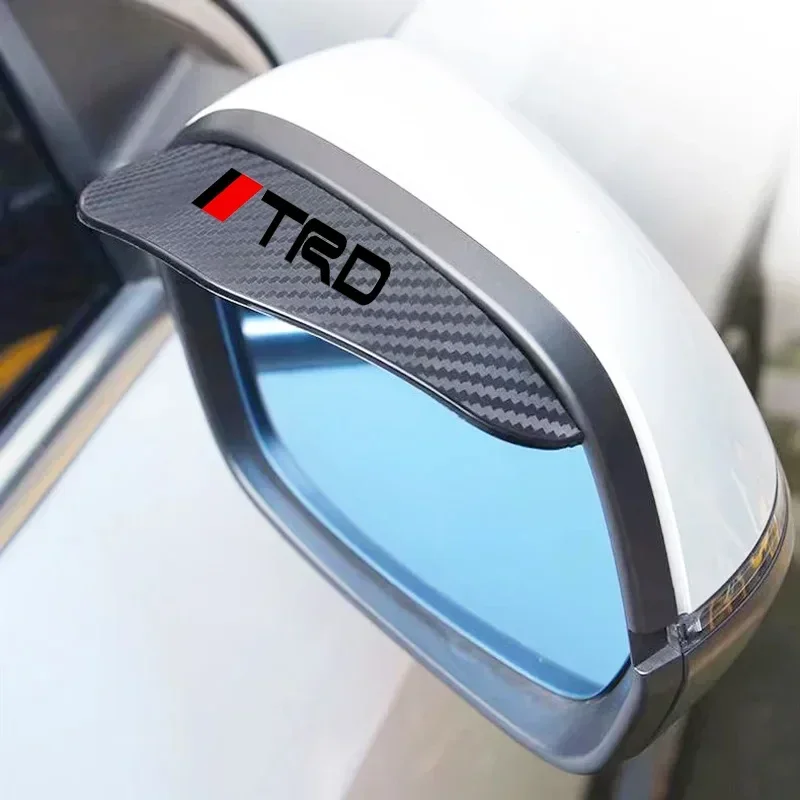 2Pcs Carbon Fiber Car Rearview Mirror Eyebrow Rain Cover For TRD TOYOTA Crown Reiz Corolla Prada Alphard Yaris Vitz Camry GT86
