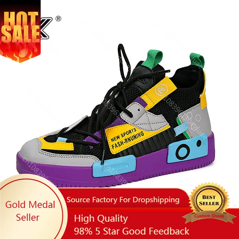 

Men's Shoes Fashion Hip hop Colored Sneakers Men Flat Casual Sneaker Hot Sale Comfortable Chunky Shoes For Man zapatillas hombre