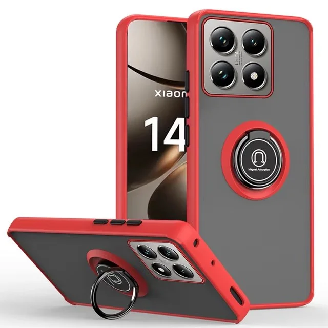 Magnetic Ring Holder Matte Armor Phone Case - Enhanced Protection Cover