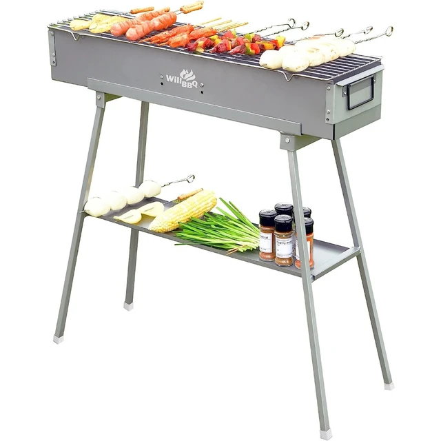 Charcoal Grill, 10.2in Portable Charcoal Grill Japanese Hibachi