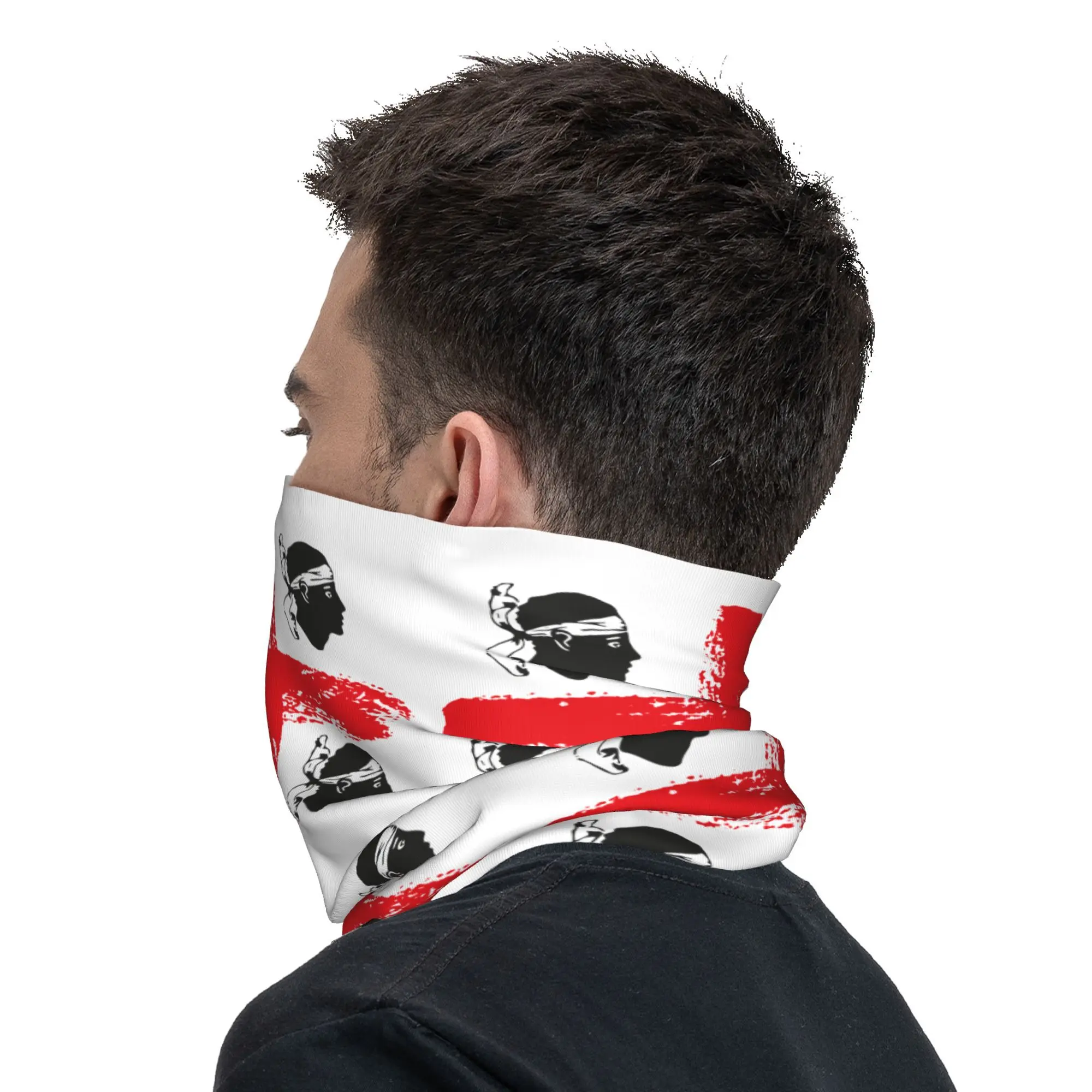 Italy Sardinia Coat Of Arms Bandana Neck Gaiter for Ski Cycling Wrap Scarf Sardegna Flag Four Moors Headband Warmer