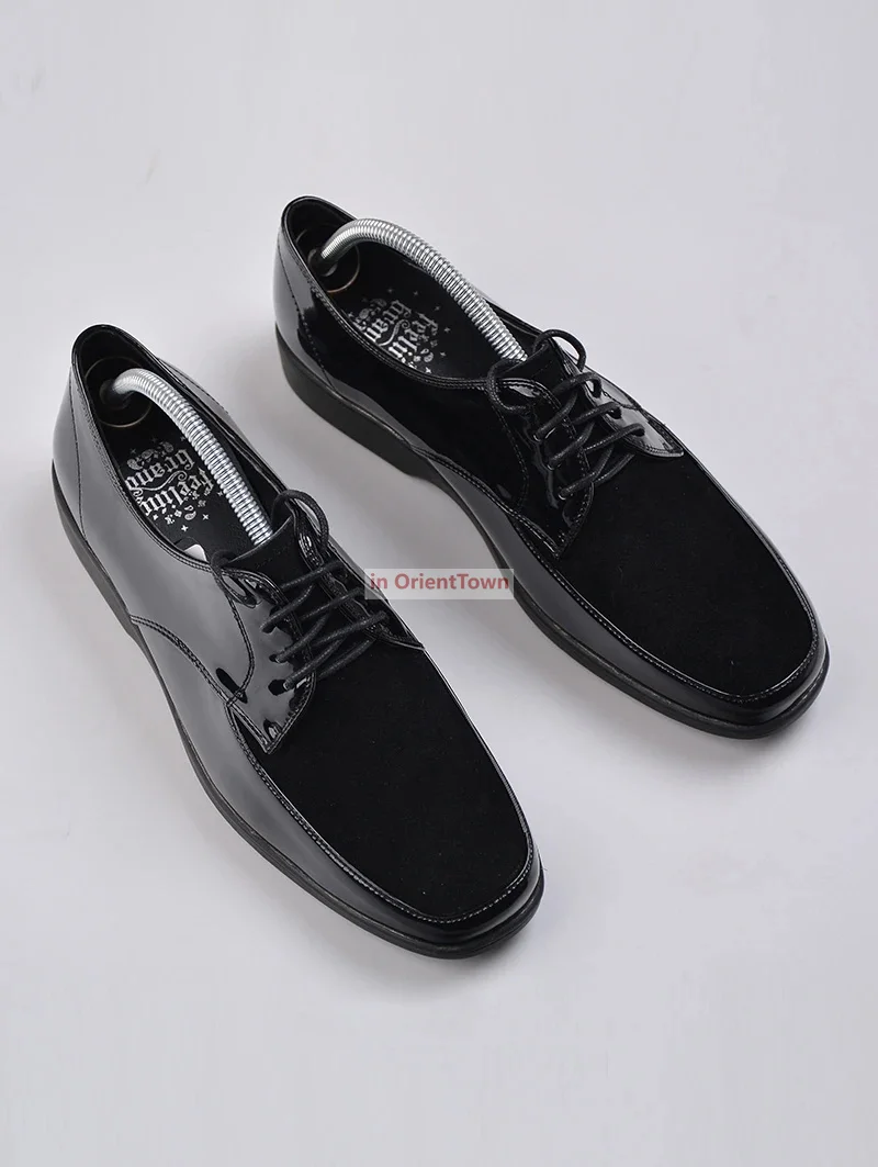 Europe Trend Black Dancer Shoe Popping Hip Hop Dance Suede Patent Genuine Leather Shoes Locking Poppin Performance Shoes White 5
