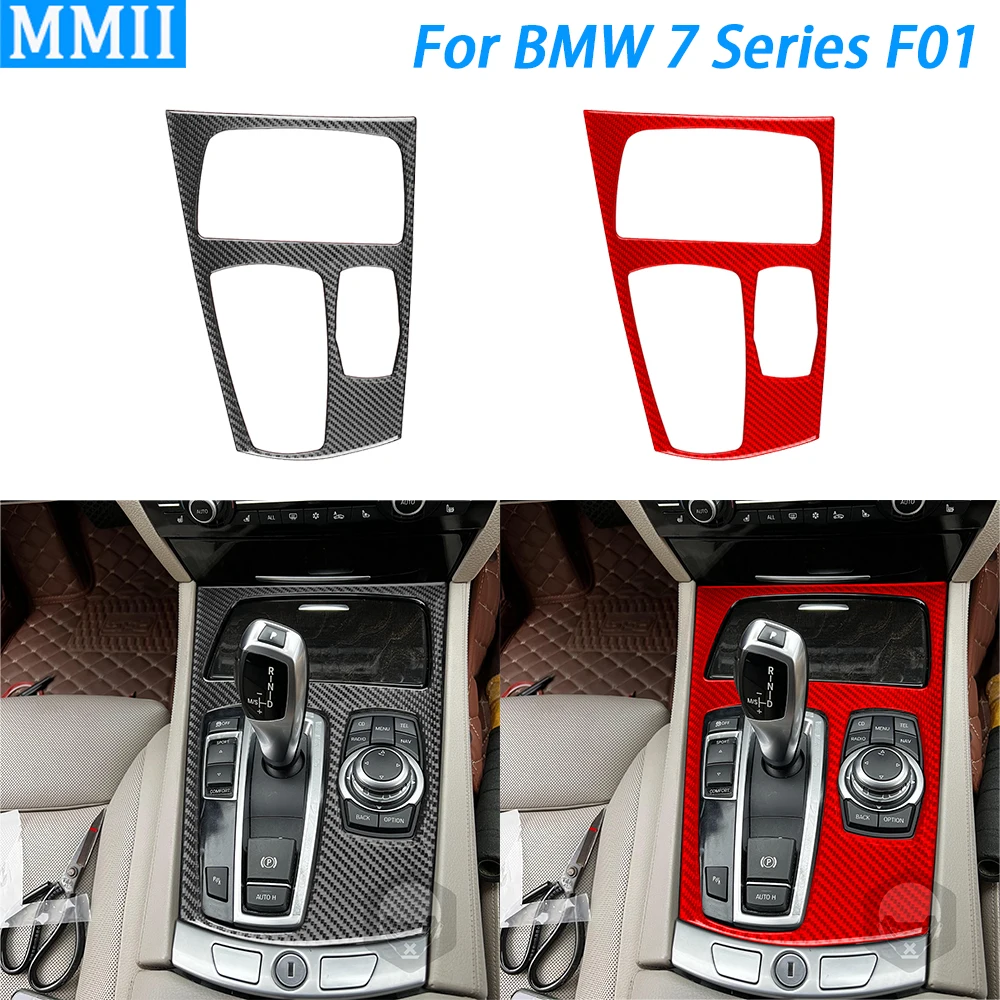 

Панель управления переключением передач для BMW 7 Series F01 2009-2014 из настоящего углеродного волокна, отделка крышки, аксессуары для украшения интерьера автомобиля, наклейка