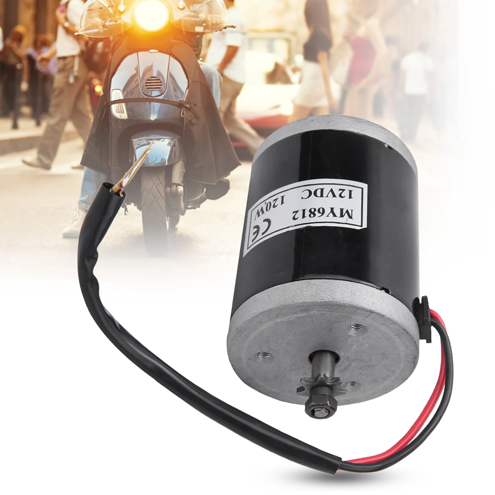 Brushed Motor MY6812 12V 120W High Speed Small Brush Motor with Belt Pulley Electric Scooter E Bike Accessory Bike Brushed ebike motor kit