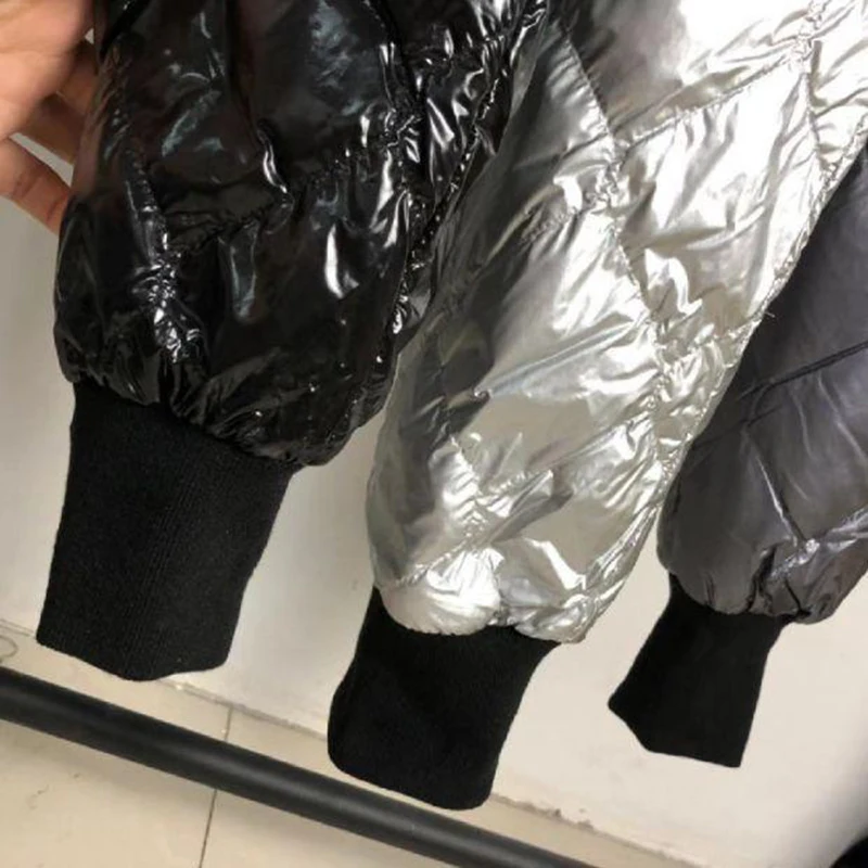 Women Glossy Diamond Down Pant 2023 Winter Fashion High Waist Harem Trousers Plus Size Warm Padded Quilted Pantalones Windproof