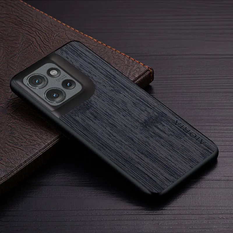 Luxury Bamboo Wood Pattern Leather Back Cover Case