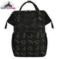 Disney Mickey New Diaper Bag Backpack Cartoon Fashion Pregnant Women's Bag Large Capacity Multifunctional USB Baby Diaper Bag 1