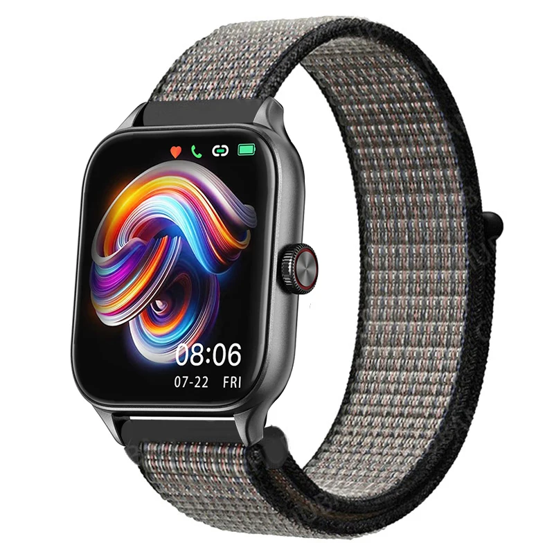 Sport Nylon Loop Bracelet Strap, 22mm or 20mm, Compatible with Popular Smartwatches