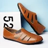 Genuine Leather Mens Summer Loafers Fashion Hollow Out Shoes New Comfy Cool Man Walking Flats Original Style Men Casual Sandals 6