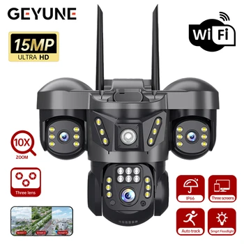 V380 Pro WiFi IP Camera Outdoor 15MP 8K Triple Lenses Triple Screens Security Video Monitor Night Vision Waterproof CCTV Cameras 1