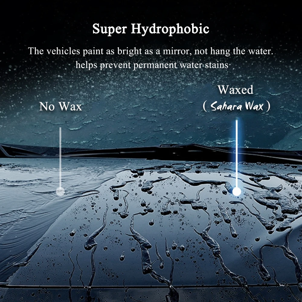 Pure Natural Car Wax PTFE* Carnauba Wax(30% Vol.) with High Gloss/Strong Hydrophobic/Super Lastingest Protection Car Waxing Care car wax