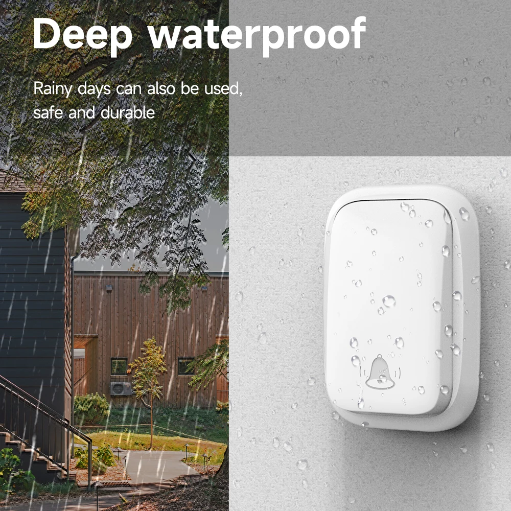 Cerhot Self Powered Outdoor Wireless Doorbell Waterproof Door Ring Chime 150M Distance 38 Songs Home Welcome Door Bell Sets wireless doorbell