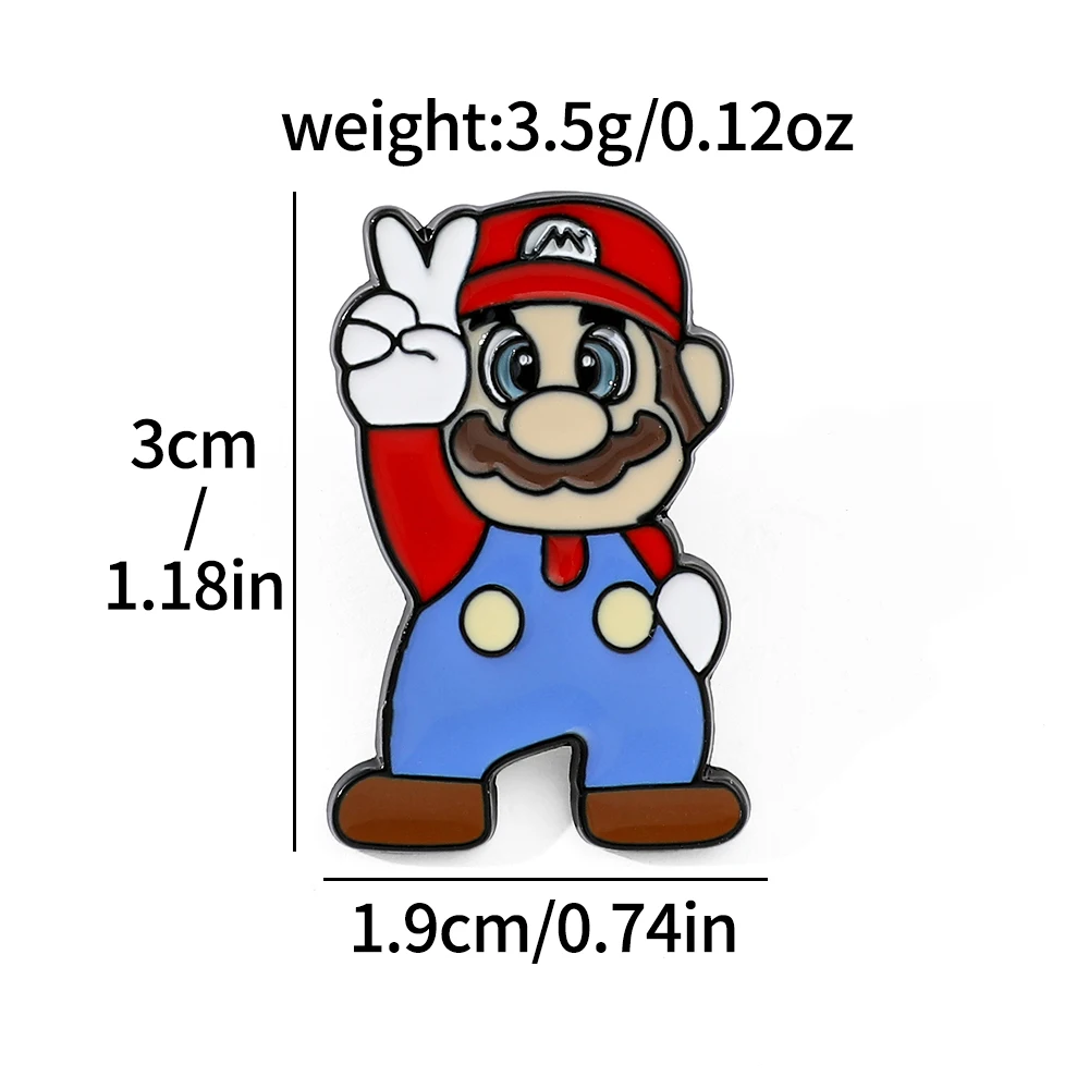 5 Pcs Creative Games SuperMario Enamel Brooch Handsome Luigi Lapel Backpack Clothing Drop Oil Pin Jewelry Accessories Gift