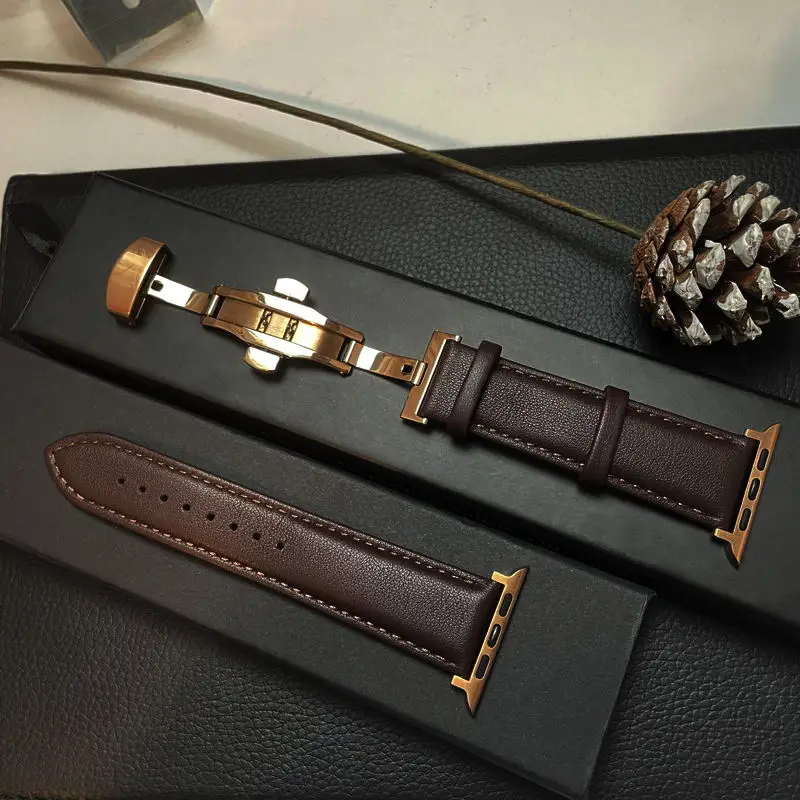 Luxury Leather Strap For Apple Watch Ultra 49mm 41mm 45mm 38 42MM