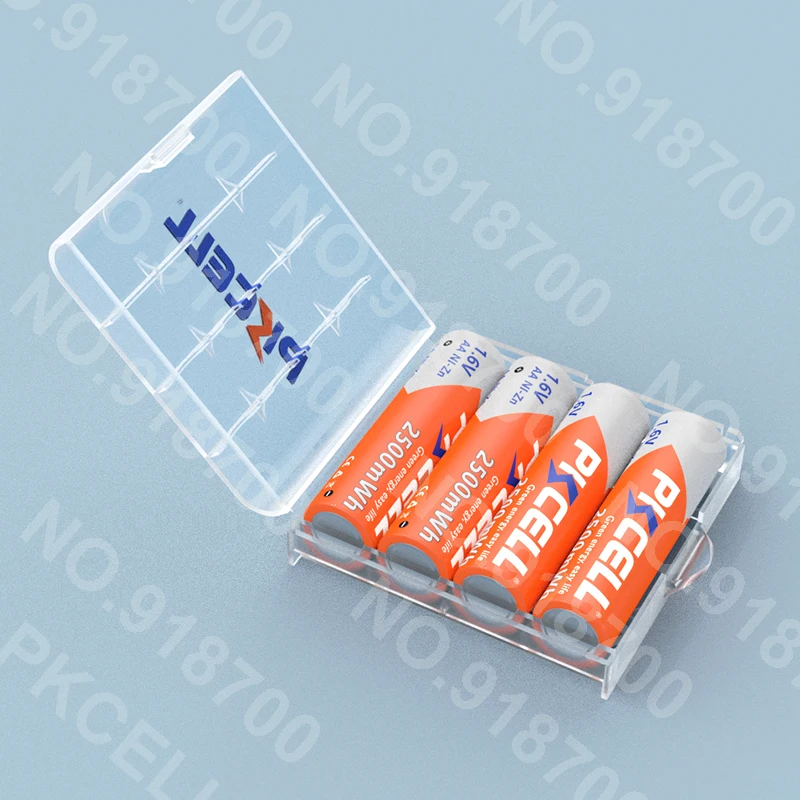 

4Pcs PKCELL NIZN AA Rechargeable Batteries 2500mWh 1.6V aa ni-zn battery and 1PC AA/AAA Battery Holder Boxes