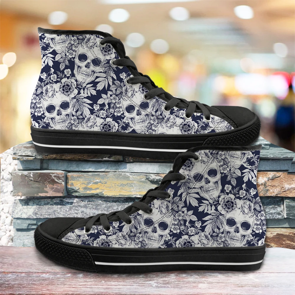 INSTANTARTS Men Vulcanized Sneakers High Top Canvas Shoes Classic