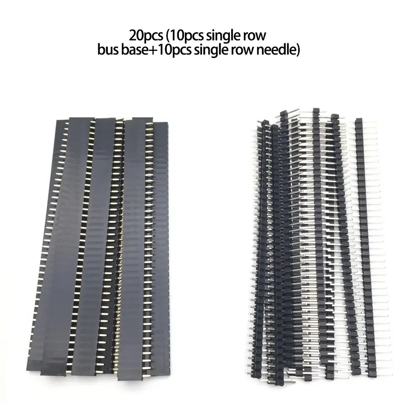 Single Row Pin Connector 20pcs 10 Pairs 1x40p 2.54mm Pitch Male And Female Disconnectable