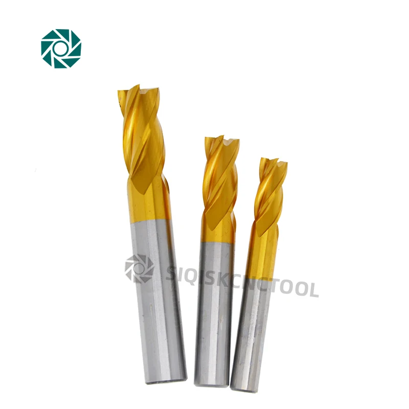 HSS M35 4321 Milling Cutter Set 1.5-12mm End Mill Titanium Coating 4 Flute CNC Router Bit For Metal Steel And Wood Tool end mill cutter