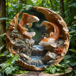 Elegant Koi Aluminum Wall Art - Round Flat Print, Decorative Home Accent & Holiday Gift - 30x30cm 11.8x11.8in (TTX2004)