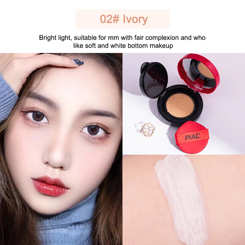 레드 에어 쿠션 BB 크림 및 압착 파우더 세트, 보습 컨실러, 지속적인 오일 컨트롤 파운데이션 크림, 페이스 메이크업 스폰지 퍼프