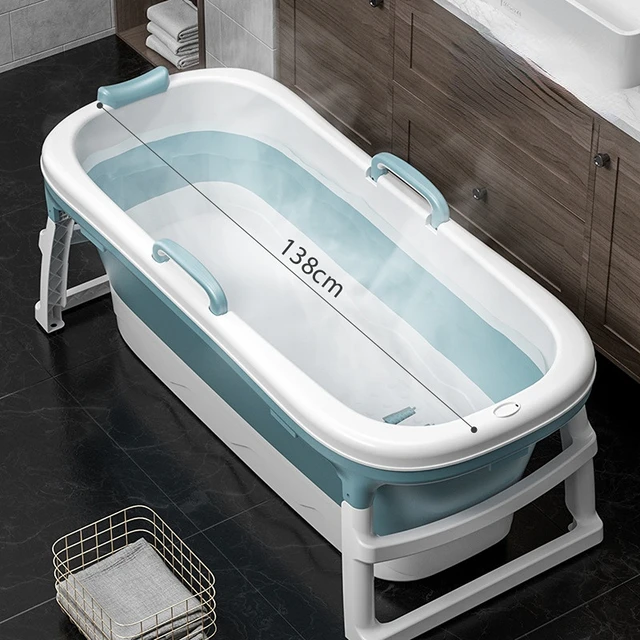 Bañera portátil para adultos, Cubo de baño plegable para el hogar