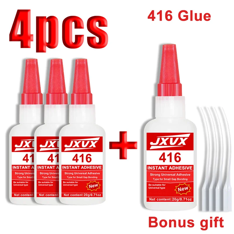 Lot de 4 super-colles cyanoacrylate 20g - Séchage instantané 5s
