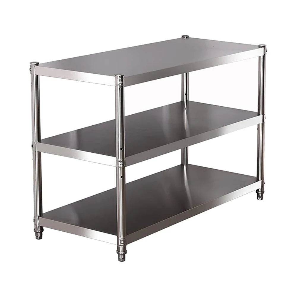 Kitchen storage rack stainless steel 3-tier standing shelving units for kitchen garage