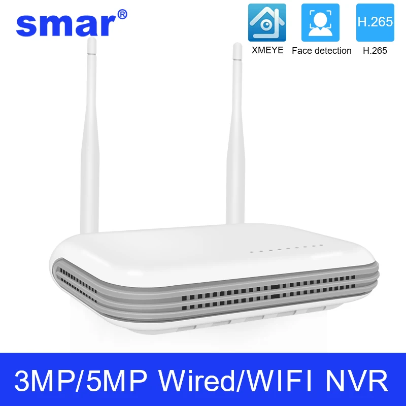 Видеорегистратор SMAR сетевой 8-канальный с поддержкой Wi-Fi и камеры 5 Мп/3 Мп |