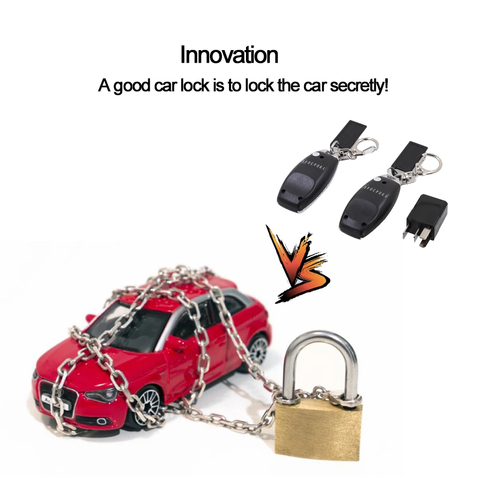 Vjoycar New Wireless Relay Immobilizer Car Lock Anti-theft Security System Electronic Concealed Burglar No Damage to Car Circuit