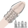 Penis Extender Sleeve Reusable Condoms Silicone Glans Cover Spike Dick Enlargement Cock Ring Erection Erotic Sex Toys For Men 1