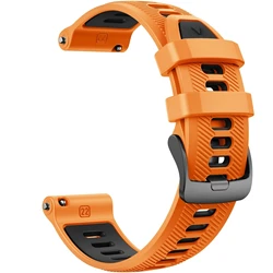 Official Garmin Silicone Band - 22mm Easy Fit Strap, Original Bracelet Replacement, Watch Belt - Instict 3 45mm (Orange black)