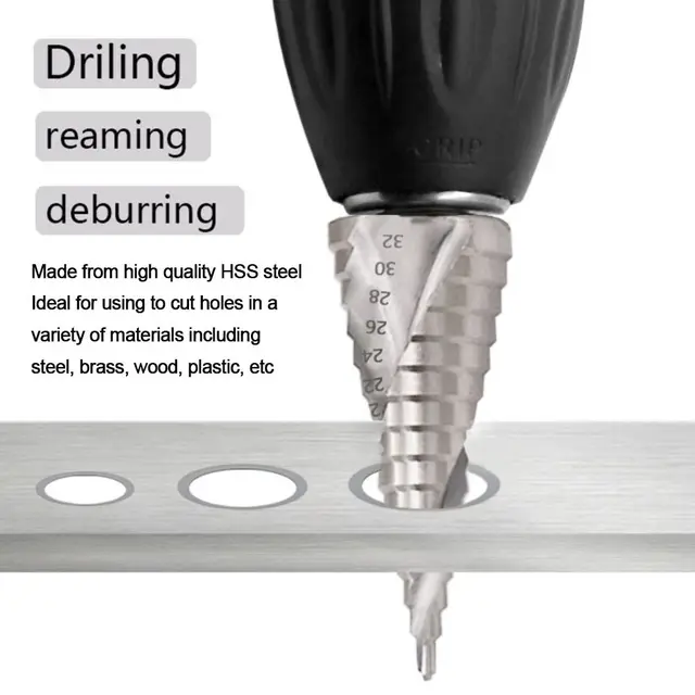 Punta A Gradino 4-32mm Con Rivestimento In Titanio - Per Metallo, Legno E Acciaio - Foto 13