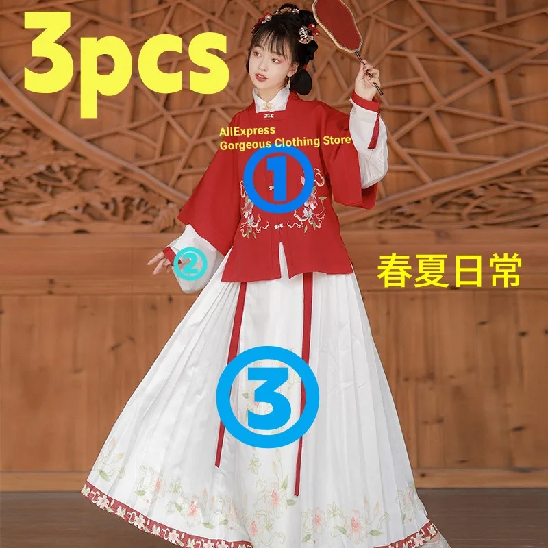 3pcs red hanfu