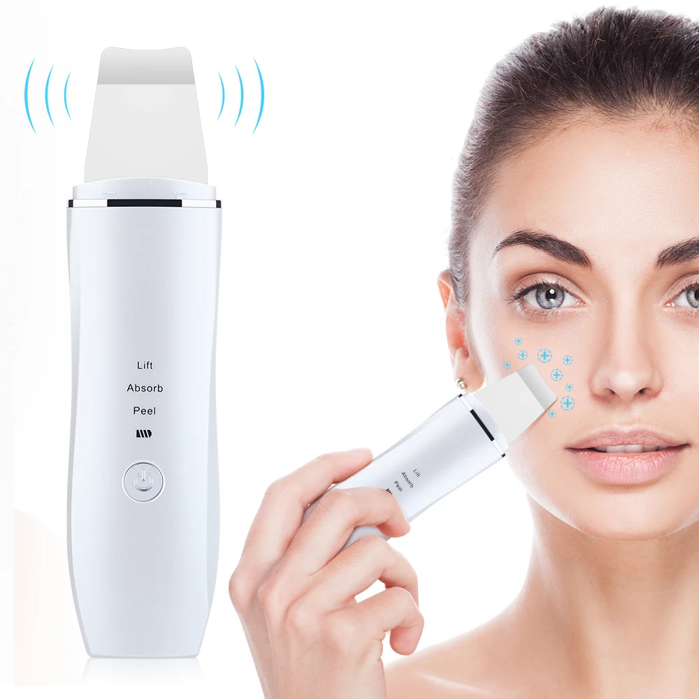 Skin Scrubber Deep Vibrate Facial Cleaner Shovel Spatula Ultrasonic Face Scrubber Pimple Acne Pore Cleaner Facial Shovel Massage