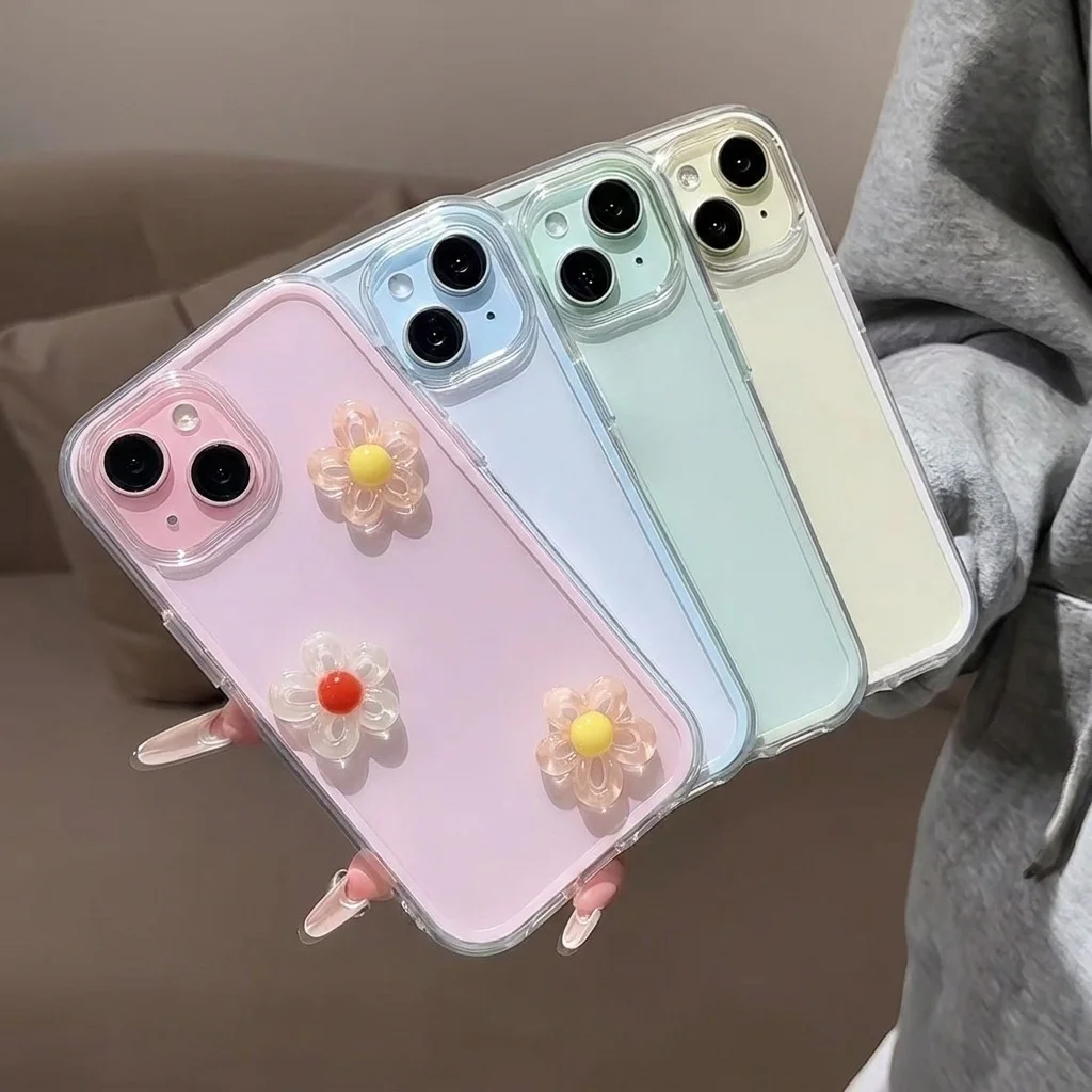 Elegant Pink 3D Floral Soft Phone Case