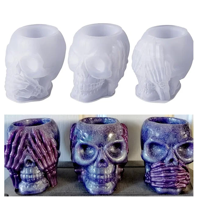 Let's Resin Moldes De Resina De Calavera, Hear-no, Speak-no, | Meses sin interés